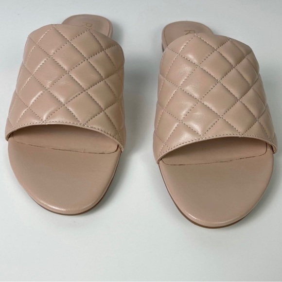 NEW RAYE REVOLVE BEIGE QUILTED SLIP-ON SANDALS - Picture 8 of 12